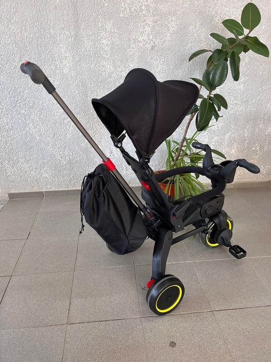 Коляска складная 3-колесная Luxmom S7 Черный