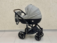Коляска Luxmom F2 3в1 Экокожа Серый