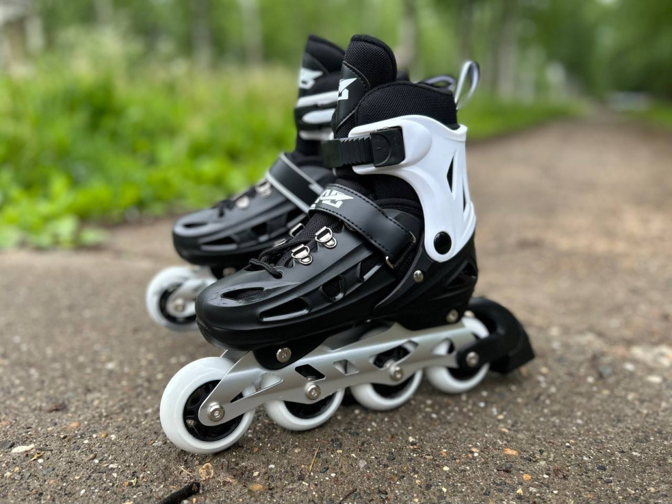Роликовые коньки раздвижные COMIRON (39-42), чёрные