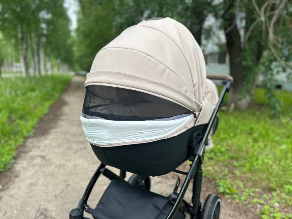 Коляска Luxmom F2 Экокожа 2в1 Бежевый