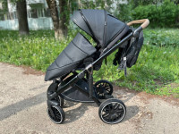 Коляска Luxmom F2 3в1 Экокожа  Черный