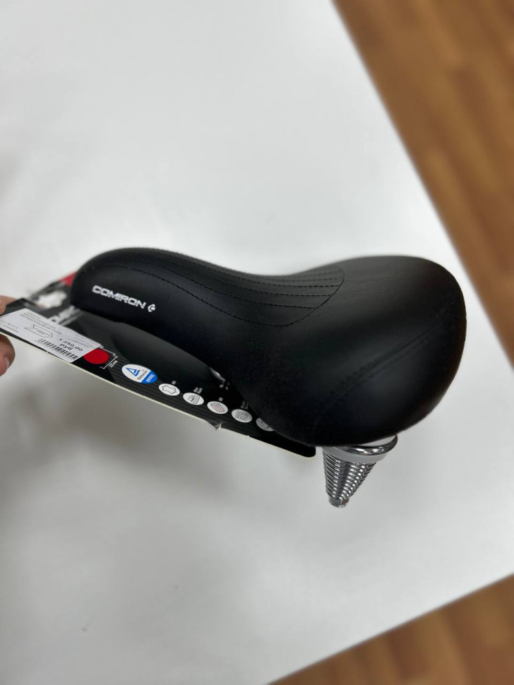 Седло велосипедное суперкомфортное COMIRON SEVILLA N802BK 260x225, Чёрный